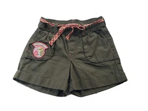 Girls Gymboree Short Size 7 Friendship Camp Green Kahki Braided Belt - Picture 1 of 4