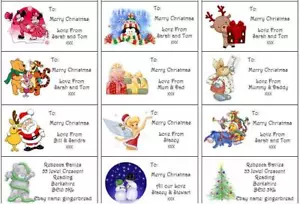 24 Personalised Christmas Stickers/Labels Handmade By / Address / Wrapping Party - Picture 1 of 15