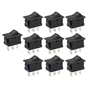10 pz connettori 3A KCD-101 250VAC 3A 3 pin ON/OFF rocker mini interruttore micro nero - Foto 1 di 4