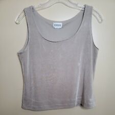 Chico's Travelers Tank Top Blouse Women's 2 Large L 12 Tan Shimmer Flowy Shell