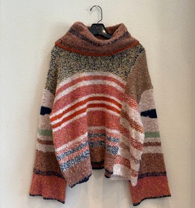 Neu Staffelei Damenbekleidung Wasserfallausschnitt Pullover gestreift Pullover Größe Small kuschelig - Bild 1 von 4