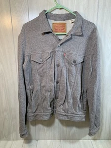 Levi’s Jacke Herren Große 4 Taschen Trucker Druckknopfleiste French Terry Grau - Bild 1 von 9