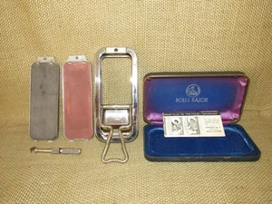 Antique ROLLS RAZOR 1920's Shaving Strop Blade Art Deco Made in England CASE - Picture 1 of 19
