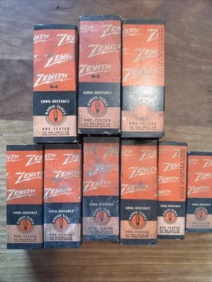(9) Lote de tubos de vacío Zenith vintage, EE. UU. Sin probar. NOS Foto 1 de 4
