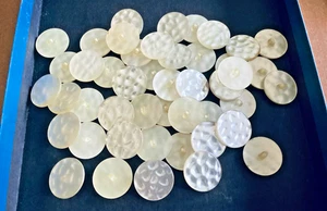 (50)- X-LARGE-Vtg-WHITE -SHANK BUTTONS-Pearl Look-1-1/8”-Sewing~Button Lovers - Picture 1 of 2