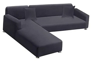 Sectional Couch Covers 2-Piece Softness L Shaped Sofa Cover Super Stretch L - Picture 1 of 7