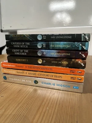 Steve Jackson Ian Livingstone Adventure Books Job Lot Sorcery Fighting Fantasy - Image 1 of 4