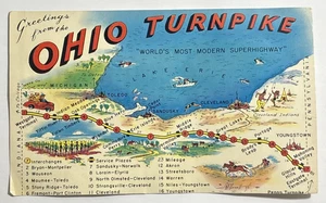 Mapa postal de saludos desde la autopista de peaje de Ohio superautopista más moderna del mundo - Imagen 1 de 4