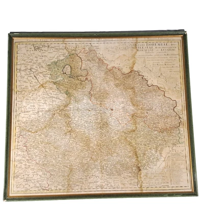 Antiguo mapa de Bohemia por Homann Heirs (1748) enmarcado Foto 1 de 4