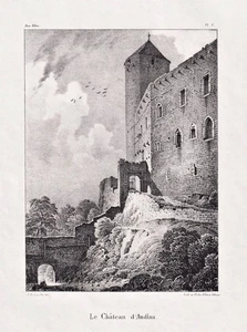 Château D'Andlau Alsace France Lithographie 1840 - Imagen 1 de 1
