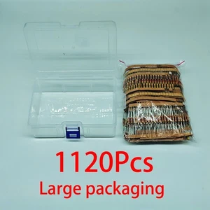 Kit de resistencia de carbono 1120 piezas 1 W 56 valores 0,33 Ω-2,2 MΩ rango completo - Imagen 1 de 13