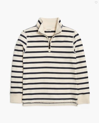 OFF WHITE J. Felpa Popover Crew Factory Crewcuts a righe mezza zip ragazzo taglia media N