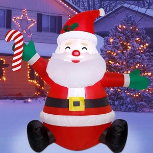 ATDAWN 4ft Weihnachten Schlauchboote aufblasbare Gartendekoration, aufblasbarer Weihnachtsmann - Bild 1 von 8