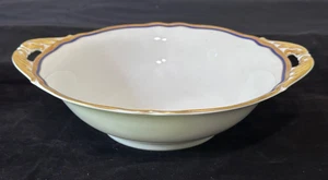 Franconia Krautheim Selb Bavaria La Marquise Tab Handle Serving Bowl Gold Blue - Picture 1 of 5