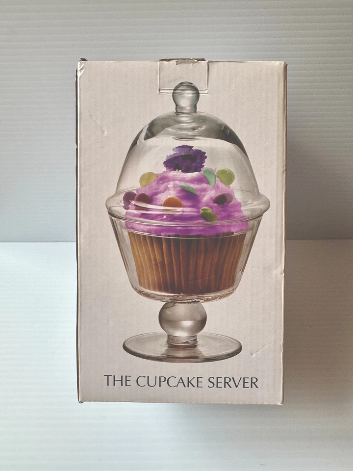 Servidor de cupcakes individual Artland vidrio artesanal 2 piezas tapa de cúpula con patas * Foto 1 de 4