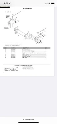 Sno-way Snoway Sno Way 26 Series Bracket Nissan Titan 04-08 99100688 NEW - Image 1 of 3