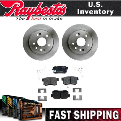 Kit traseiro rotores de freio pastilhas de freio de cerâmica e ferragens para 1999-2003 Acura TL - Imagem 1 de 4