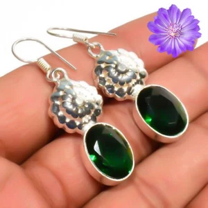 Chrome Diopside Gemstone 925 Sterling Silver Earring Handmade Jewelry Earring - Picture 1 of 3