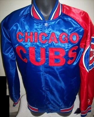 CHICAGO CUBS MLB STARTER Snap Down Jacket Sping/Summer RED/BLUE S M L XL - Image 1 of 4