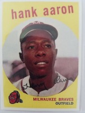 Hank Aaron HOF 1959 Reprint Card. MINT CARD! Free Shipping!