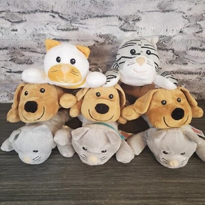 Melissa And Doug Cat (5) &Dog (3) Mixed Plush Lot Of 8 Stuffed Animal 9" Pets - Picture 1 of 7