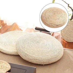 Hand-Woven Straw Seat Cushion Thick Pouf for Living Room Tea Ceremony Prayer - Picture 1 of 12