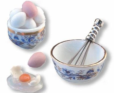 Reutter Porzellan Eischnee Ei Eier / Beaten Eggs Puppenstube 1:12 Art 1.324/5 - Bild 1 von 3
