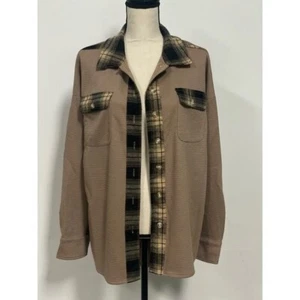 Oversize Thermo Button Down Top hellbraun Gr. M - Bild 1 von 7