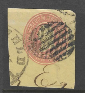 Bigjake:#U-35, 3 cent envelope cut square - Picture 1 of 2
