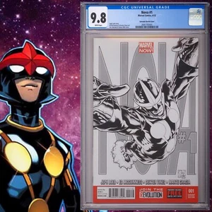 CGC 9.8 Nova #1 Joe Quesada Sketch Variant White Pages 2013 - Picture 1 of 2