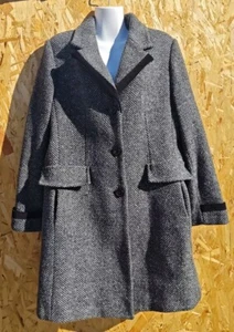 Apostrophe Black Herringbone Coat Size L (14-16) - Picture 1 of 3