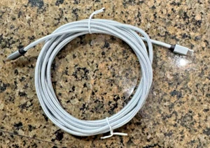USB-C to USB-C Fast Charging/Data Transfer Cable Cord 10' Silver Phone Cable - Picture 1 of 3