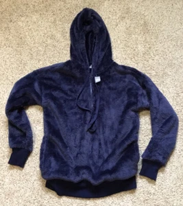 AERIE BLUE NAVY FLEECE HOODED SWEATSHIRT NEW WITH TAGS SIZE XSMALL - Picture 1 of 1