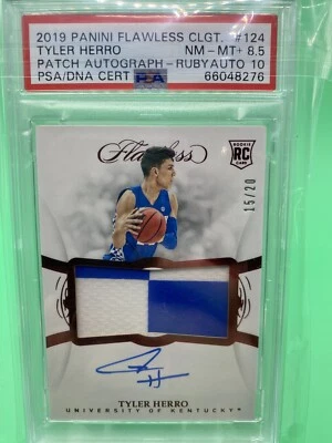 2019-20 Flawless Ruby Tyler Herro Rookie Patch Auto /20 - PSA 8.5/10 - Image 1 of 2