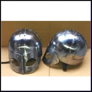 Medieval Norman Viking Helmet Larp Warrior Viking Helmet Battle Warrior gift - Picture 1 of 2