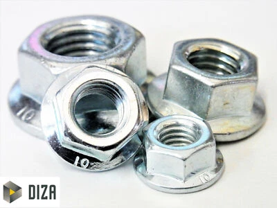 Flanschmutter DIN 6923 - 10 Stahl verzinkt Bundmuttern  M5 M6 M8 M10 M12 M16 - Bild 1 von 3
