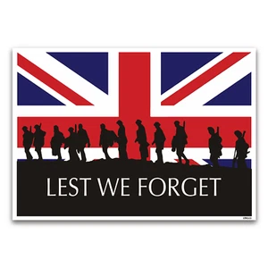 Insegna plastica rigida bandiera e soldati A1, A2, A3 per non dimenticare Union Jack - Foto 1 di 2