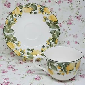 Nikko Japan Gracious Yellow Watercolor Roses Tea Cup and Saucer Set Vintage - Picture 1 of 11