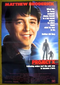 Póster de ciencia ficción Project X 1987 con Matthew Broderick y Helen Hunt y, ¡WILLIE! - Imagen 1 de 1