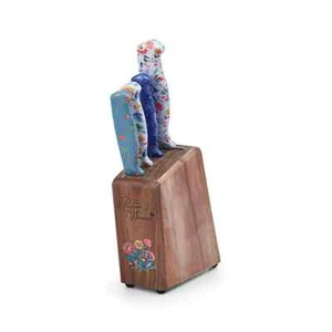 Pioneer Woman Mazie set coltelli 5 pezzi con blocco di legno nuovi con scatola - Foto 1 di 2