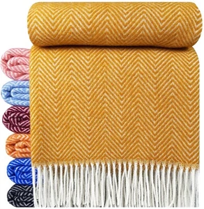 Wolldecke 100% Schurwolle Wohndecke Plaid in versch. Farben 140 x 200cm Tirol-M - Bild 1 von 98
