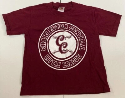 Fruit Of The Loom Heavy Cotton Boys T-Shirt Size 6/8 Little League Logo Baseball - Image 1 of 4