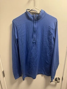 Camiseta LEFT COAST 1/4 Manga Larga Pullover Cuello Simulado Camiseta Azul Algodón Talla Mediana - Imagen 1 de 4