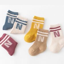 Warm Kids Knit Soft Fashion Letter Socks Soft Toddler Boys Girls Casual Socks