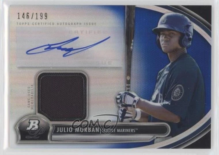 2013 Bowman Platinum Auto Relic Blue Refractor /199 Julio Morban #AR-JMO Auto - Image 1 of 2