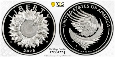 2025-P 1 oz American Liberty .999 Fine Silver Medal PCGS PR69DCAM First Strike - Image 1 of 3