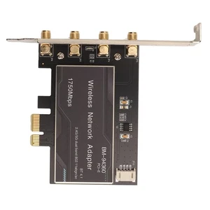 Pcie Network Adapter 2.4G 450Mbps 5G 1300Mbps 4 Antennas Standard Ieee Bt4 AM - Picture 1 of 22