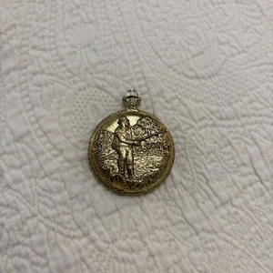 Marcela - Fishing Theme - Pocket Watch-Gold Tone-Quartz - Picture 1 of 11