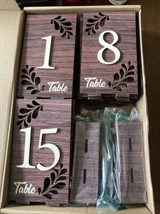 Números de mesa de madera para boda 20 piezas con base centros de mesa rústicos ~ usados en excelente estado - Imagen 1 de 6