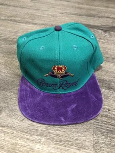 Vintage Crown Royal Green & Purple Strapback Adjustable Hat Suede Bill - Picture 1 of 8
